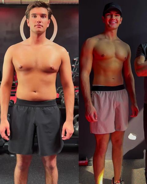 A before and after ad for PLF Fitness